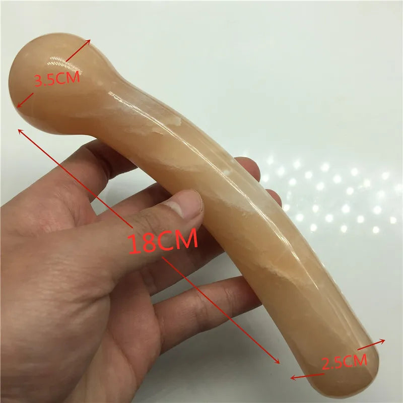 18cm Natural Quartz Crystal Massage Wand Rose Quartz Massage Wand Large Healing Crystal Stone Yoni Massage Stick As Women Gift