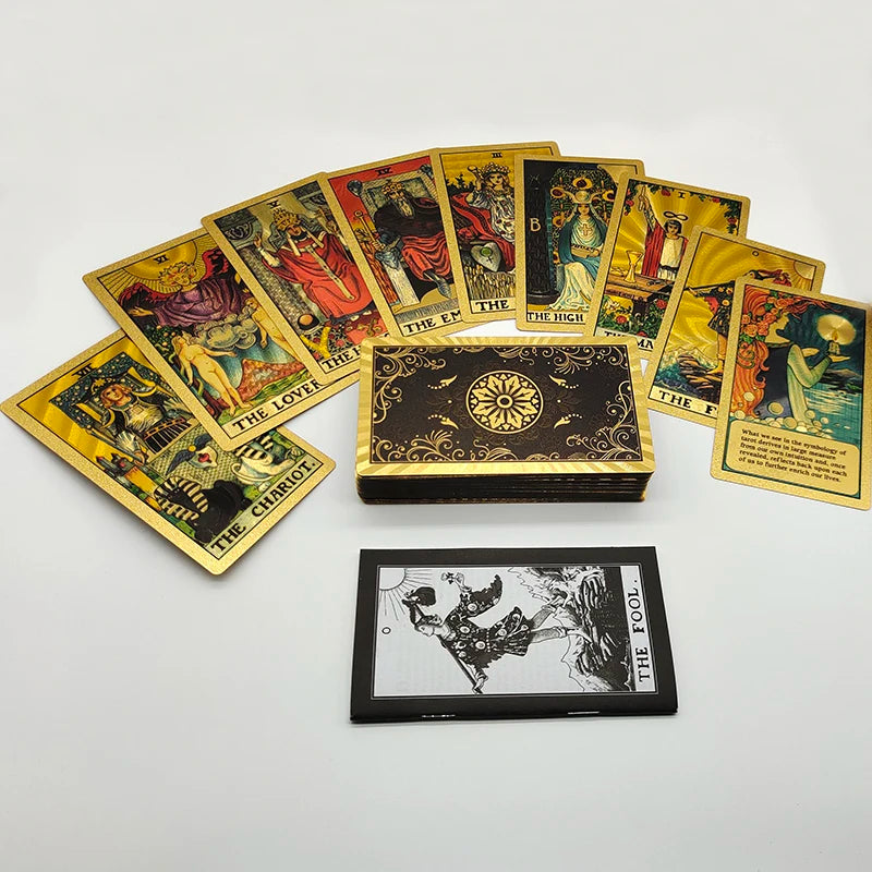 New Plastic Rider Waite Tarot Hot Stamping Gold Foil Tarot Exquisite Board Game Divination Cards For Collection