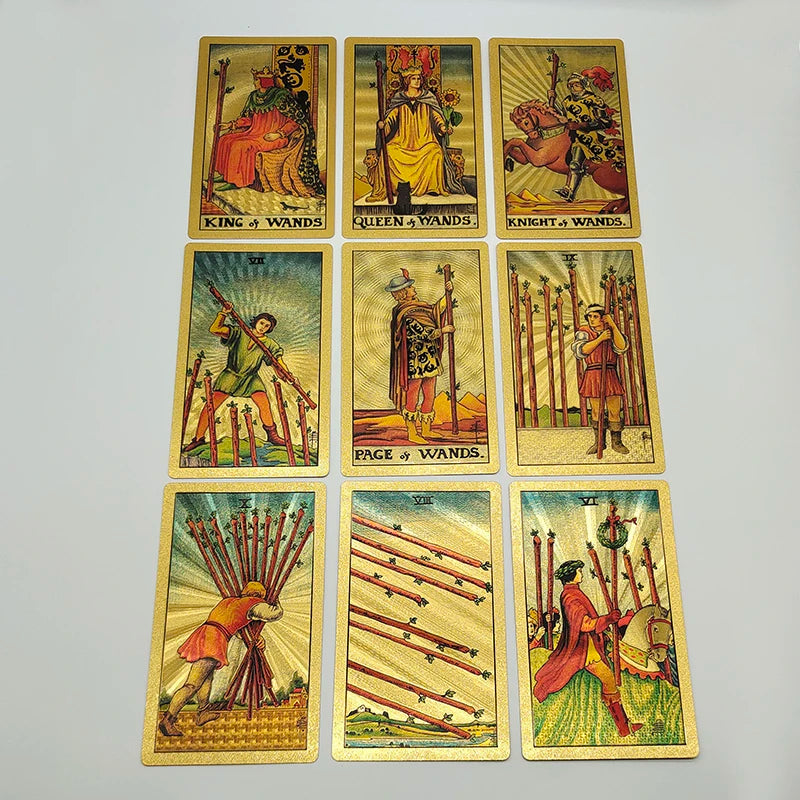 New Plastic Rider Waite Tarot Hot Stamping Gold Foil Tarot Exquisite Board Game Divination Cards For Collection