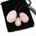 3PC Jade Stone Yoni Egg Set Natural Rose Quartz Vaginal Massage Eggs Ball Repair Vaginal Tightening Kegel Muscle Exercise Care