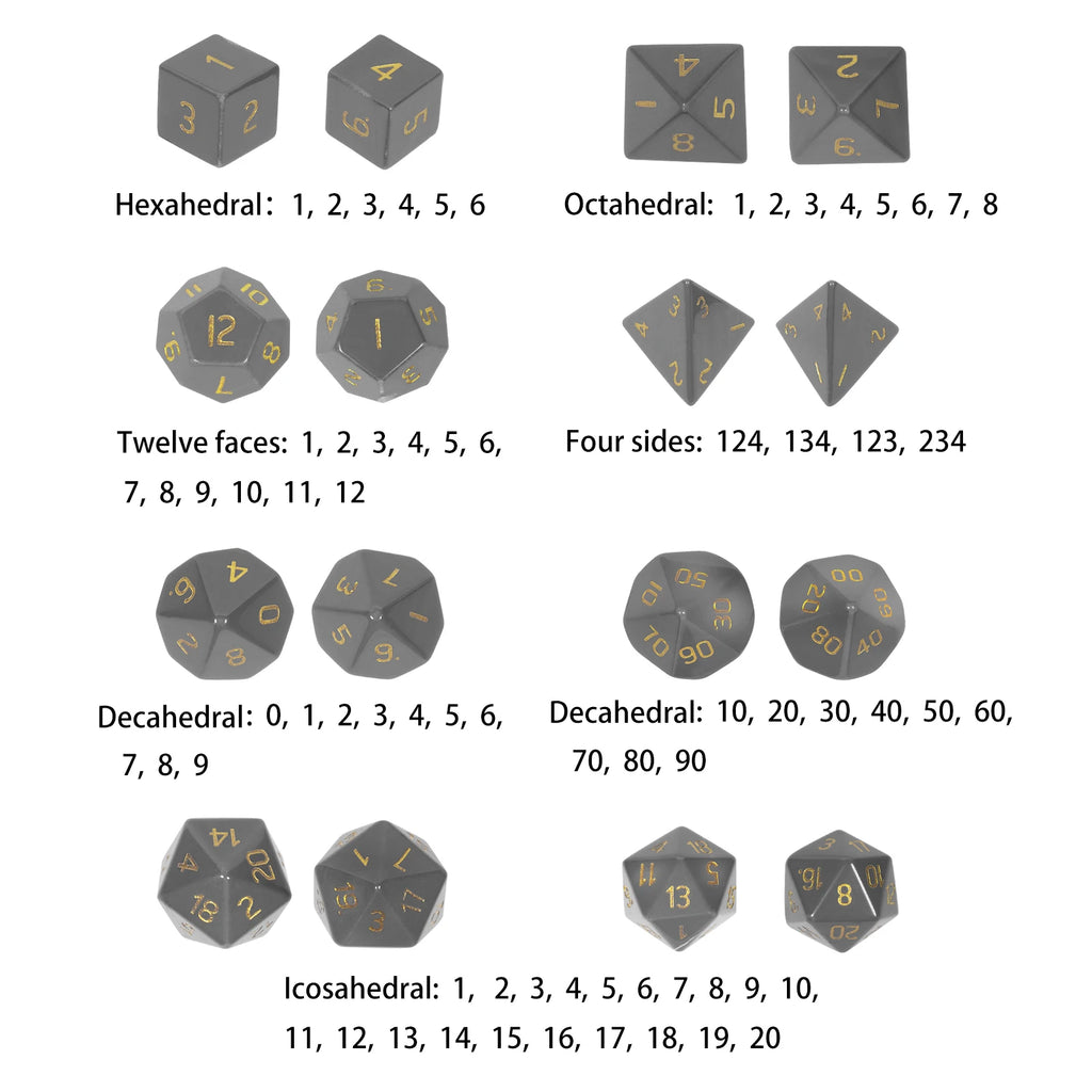 TUMBEELLUWA 7Pcs/Set Natural Crystal Stone Polyhedral DND Dice Set For RPG MTG Table Games Home Decoration