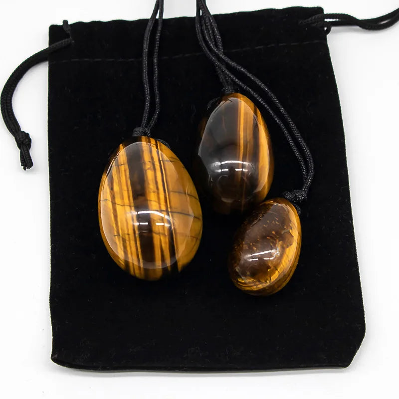 3PC Jade Stone Yoni Egg Set Natural Rose Quartz Vaginal Massage Eggs Ball Repair Vaginal Tightening Kegel Muscle Exercise Care