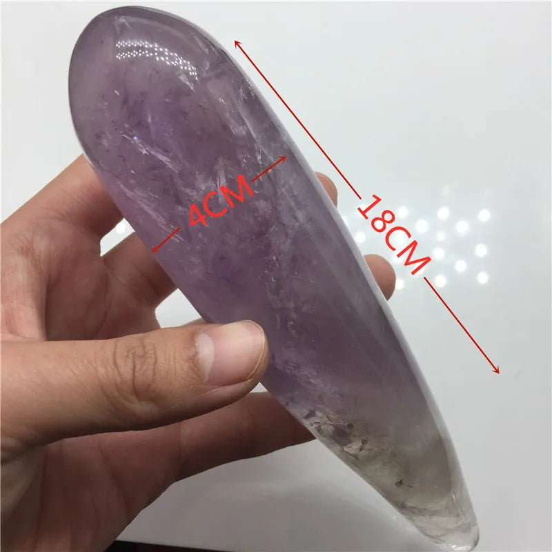 18cm Natural Quartz Crystal Massage Wand Rose Quartz Massage Wand Large Healing Crystal Stone Yoni Massage Stick As Women Gift