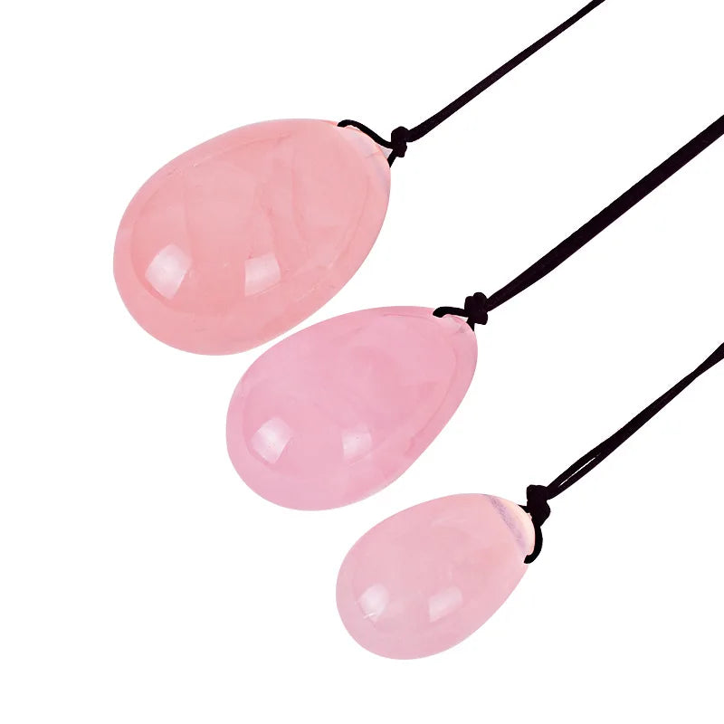3PC Jade Stone Yoni Egg Set Natural Rose Quartz Vaginal Massage Eggs Ball Repair Vaginal Tightening Kegel Muscle Exercise Care