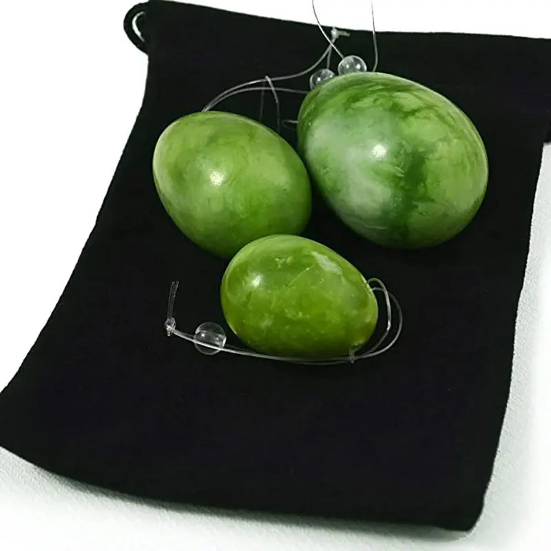 3PC Jade Stone Yoni Egg Set Natural Rose Quartz Vaginal Massage Eggs Ball Repair Vaginal Tightening Kegel Muscle Exercise Care