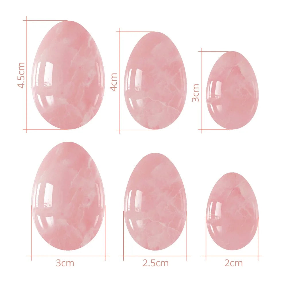 3PC Jade Stone Yoni Egg Set Natural Rose Quartz Vaginal Massage Eggs Ball Repair Vaginal Tightening Kegel Muscle Exercise Care
