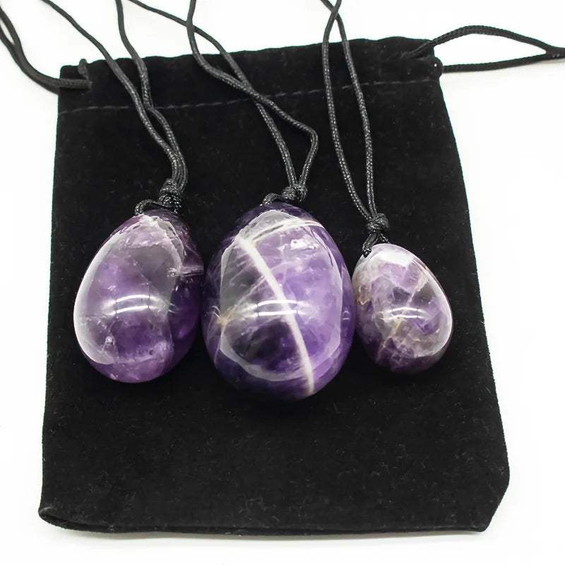 3PC Jade Stone Yoni Egg Set Natural Rose Quartz Vaginal Massage Eggs Ball Repair Vaginal Tightening Kegel Muscle Exercise Care