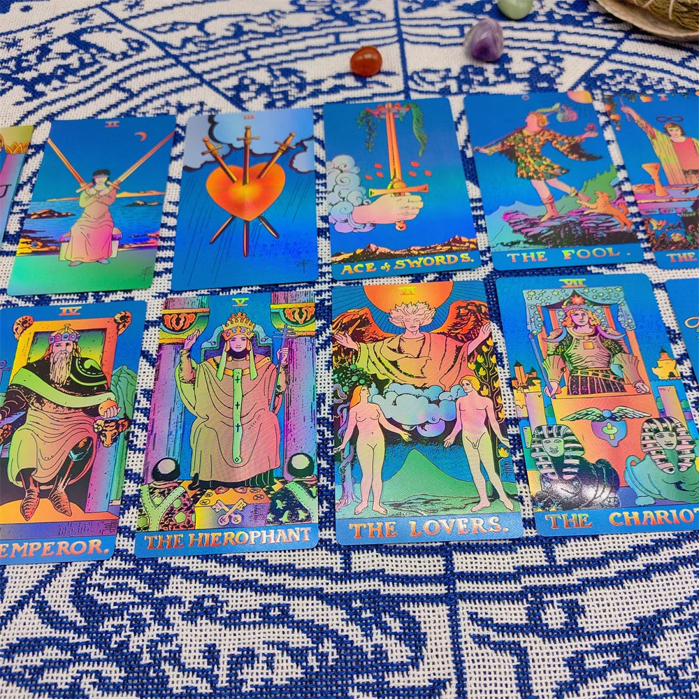 New Plastic Rider Waite Tarot Hot Stamping Gold Foil Tarot Exquisite Board Game Divination Cards For Collection