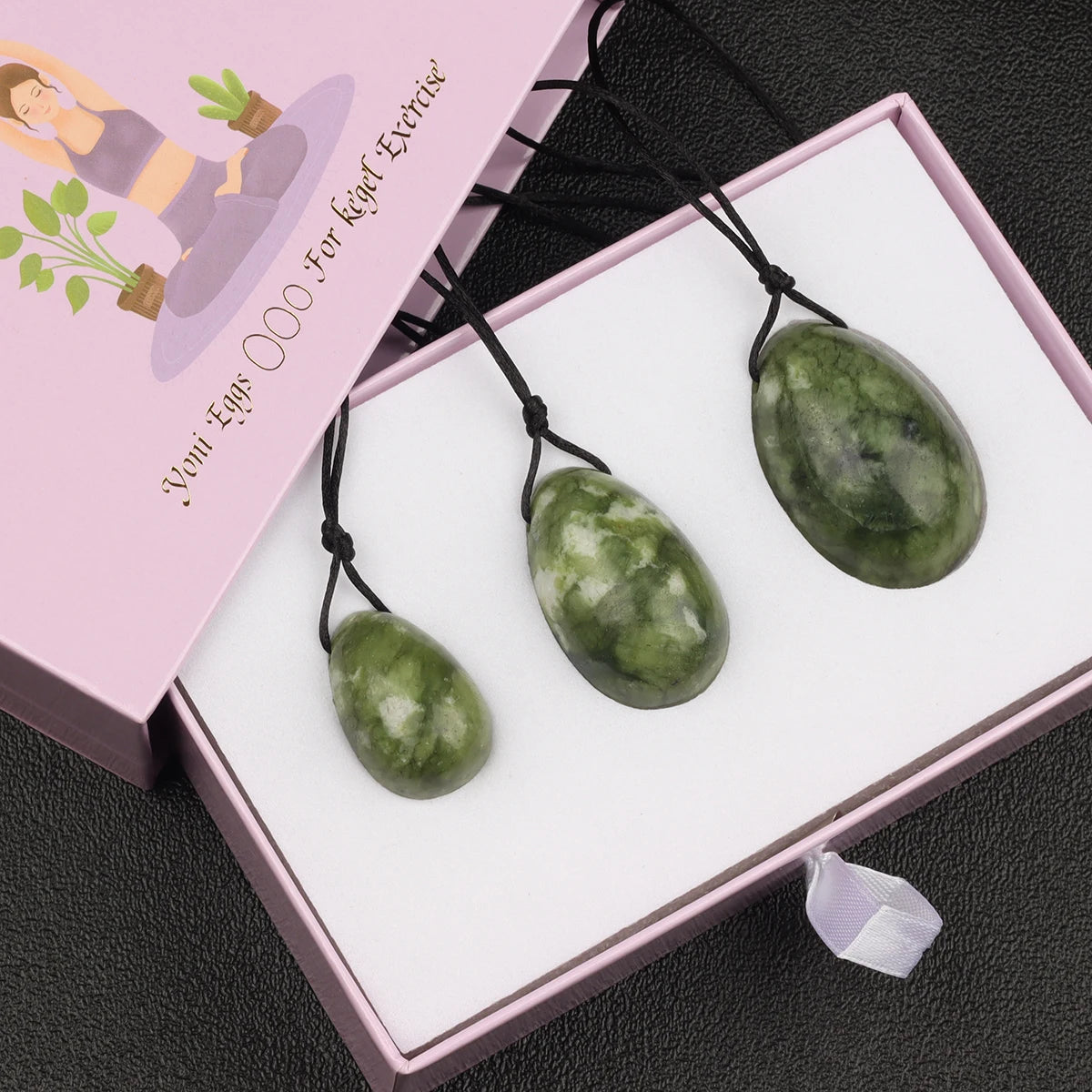 Wholesale Drill Jade Egg Set Quartz Massage Wand Crystal Stone Yoni Ball Pelvic Kegel Exercise Tool Tightening Vaginal Muscle