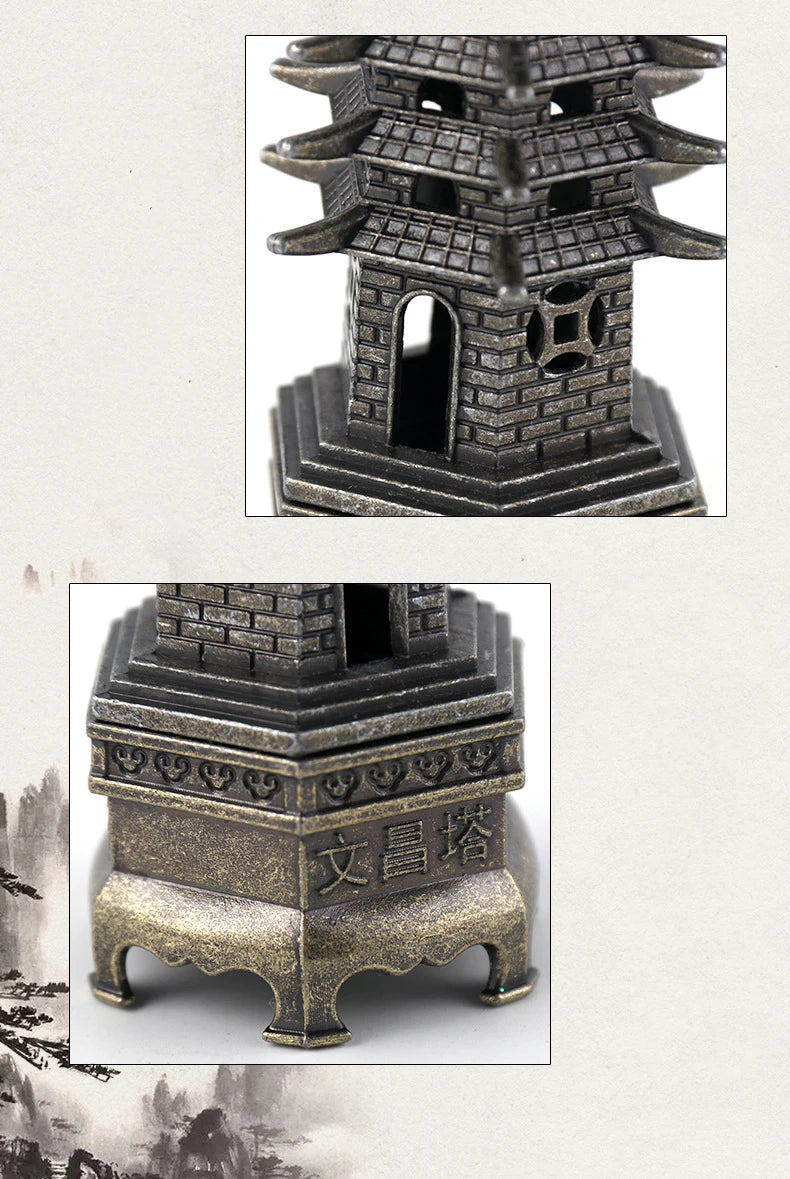 Chinese Pagoda Vertical Incense Burner Home Decor Sandalwood Burner 10.5cm Line Incense Stick Holder Incense Ornaments Tea Room
