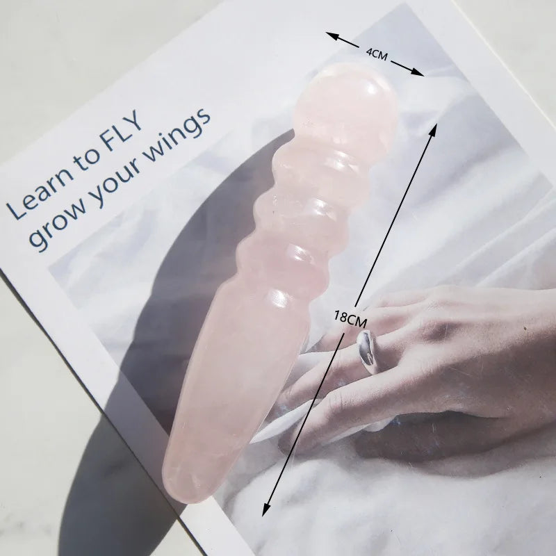 Massage Stick Natural Rose Quartz Yoni Wands Good Quality Pink Crystal Massage Wood Stone Ornament Gemstone Crafts Pleasure Wand