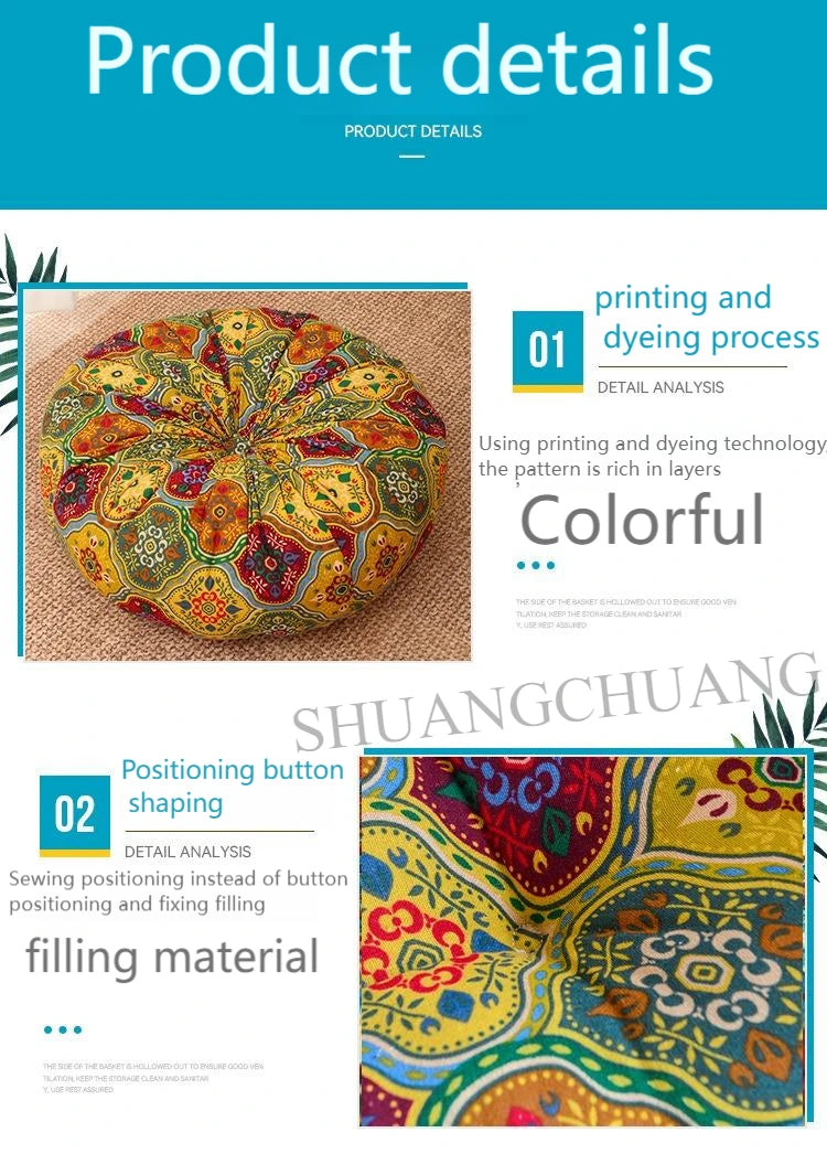 1pc 40x40cm Thick Soft and Comfortable Moroccan Chair Cushion /meditation Pad-suitable for Living Rooms Bedrooms,dining Rooms