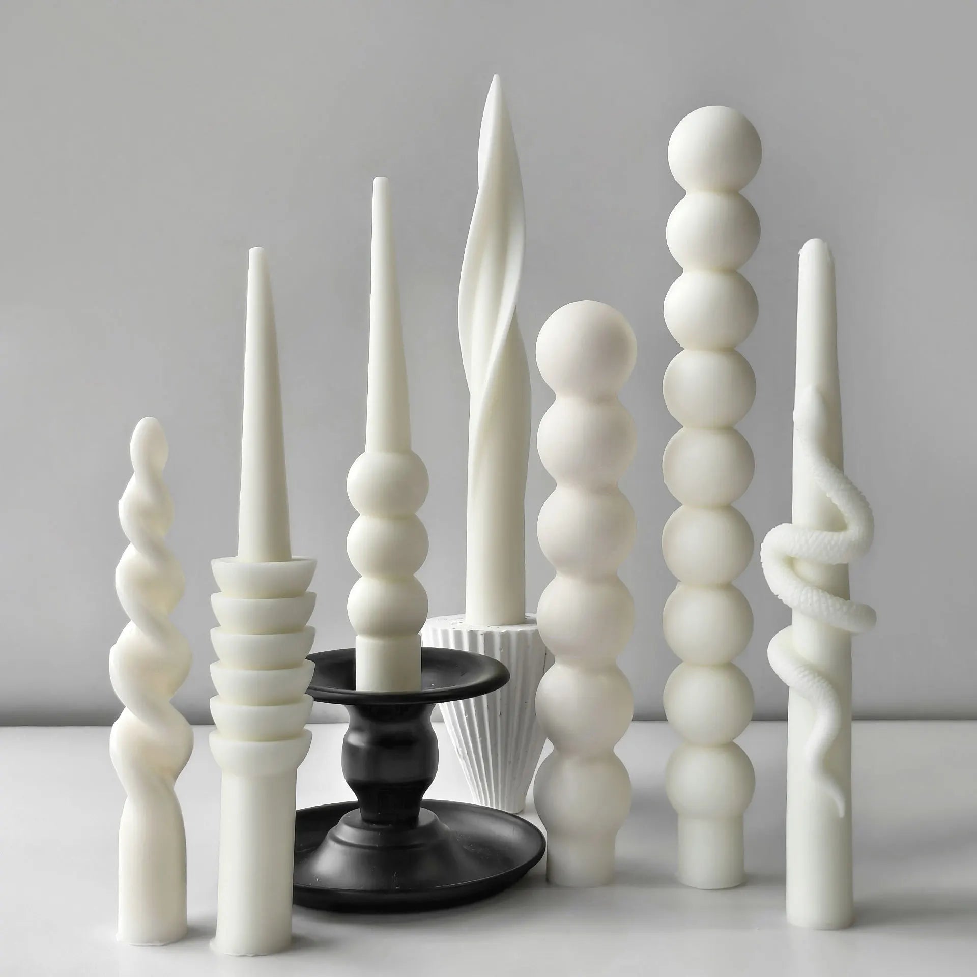 Geometric Long Rod Candle Mold Handmade Aroma Candle Silicone Molds Twist Spiral Long Pole Candle Making Supplies