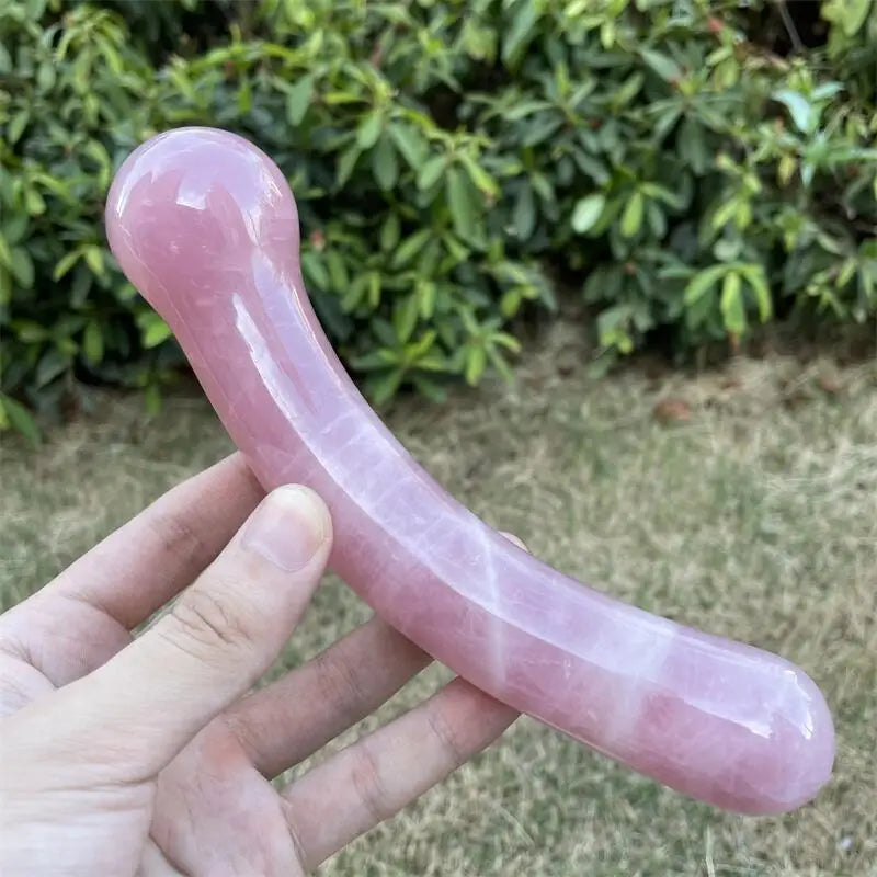 18cm Natural Rose Quartz Crystal Large Massage Penis Wand Gemstone Yoni for Women Health Smooth Polished Gifts