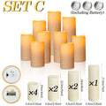 180-9Pcs Artificial Candles LED Flameless Candles for Wedding Led Candle Pillar Candles Flickering Candle for Decorative Concert