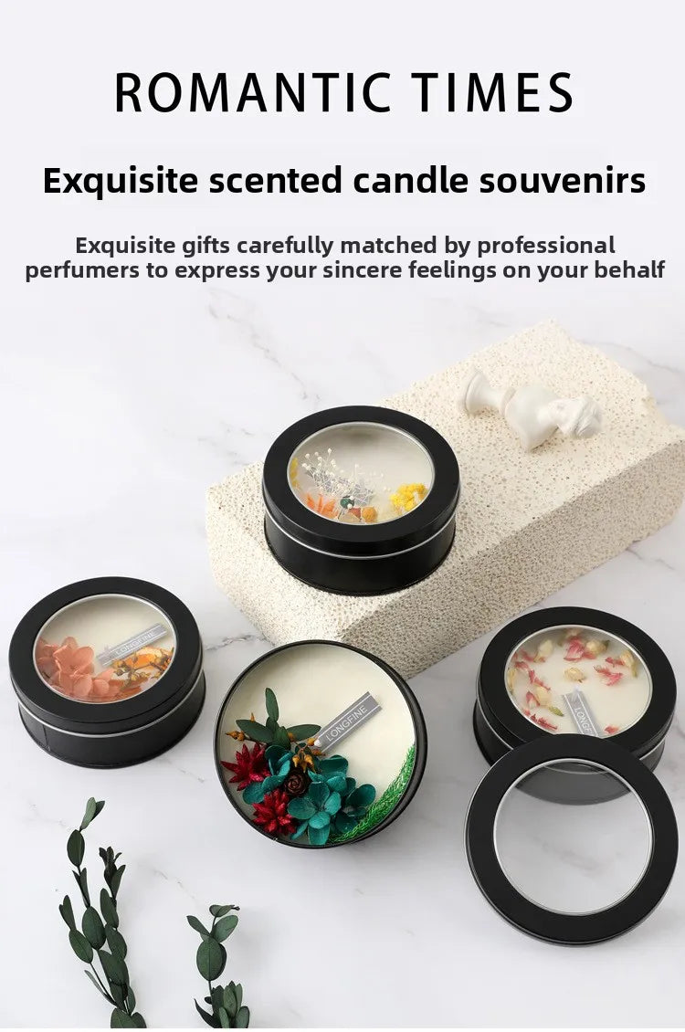 100% Soy Wax Handmade Rose Jasmine Gardenia Aromatherapy Candle Birthday Christmas Immortal Flower Fairy Gift Cup Wax