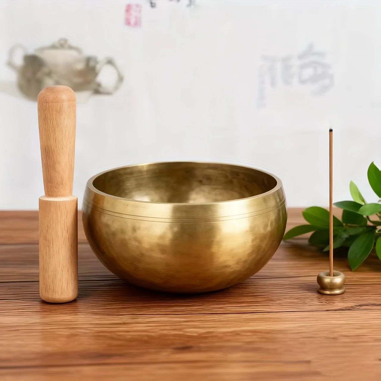 Tibetan Sound Therapy Singing Bowl Handmade Brass Sing Bowl Yoga Meditation Buddha Sound Bell Healing Stress Relief Instrument