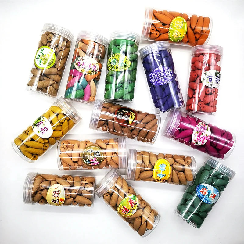 1Box About 55Pcs Bigger Backflow Incense Cones With Plastic Box