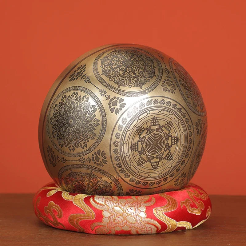 Nepal Handmade Tibetan Bowl Yoga Sound Healing Brass Tibetan Singing Bowls Professional Meditation Bowl Instruments Mindfulness