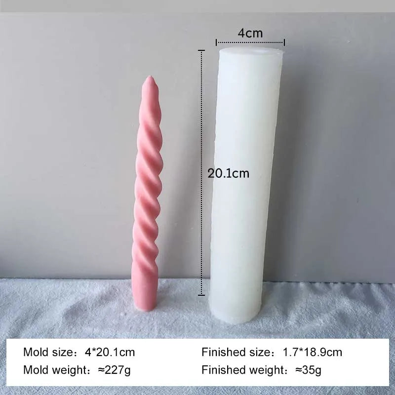 Geometric Long Rod Candle Mold Handmade Aroma Candle Silicone Molds Twist Spiral Long Pole Candle Making Supplies