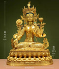 47cm Copper brass gilding White Tara buddha statue Tibet buddhism Guanyin Goddess sculpture Large size