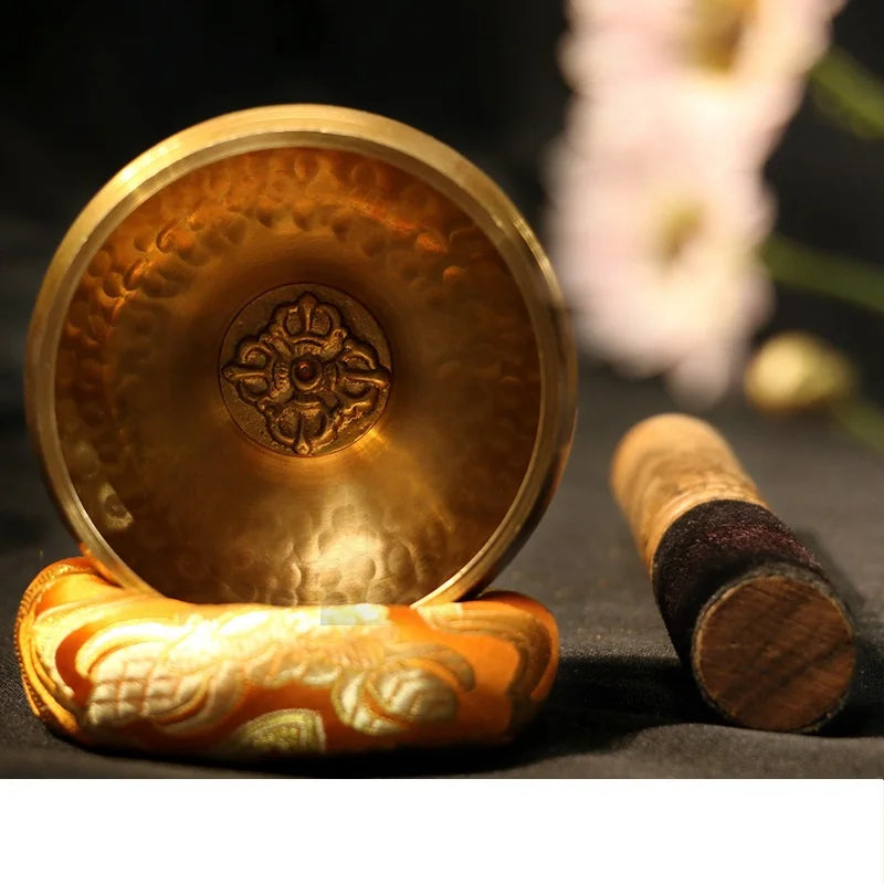 Nepalese Tibet Buddhist Sound Bowl Yoga Meditation Chanting Singing Bowl Brass Chime Handicraft Sound Therapy Musical Instrument