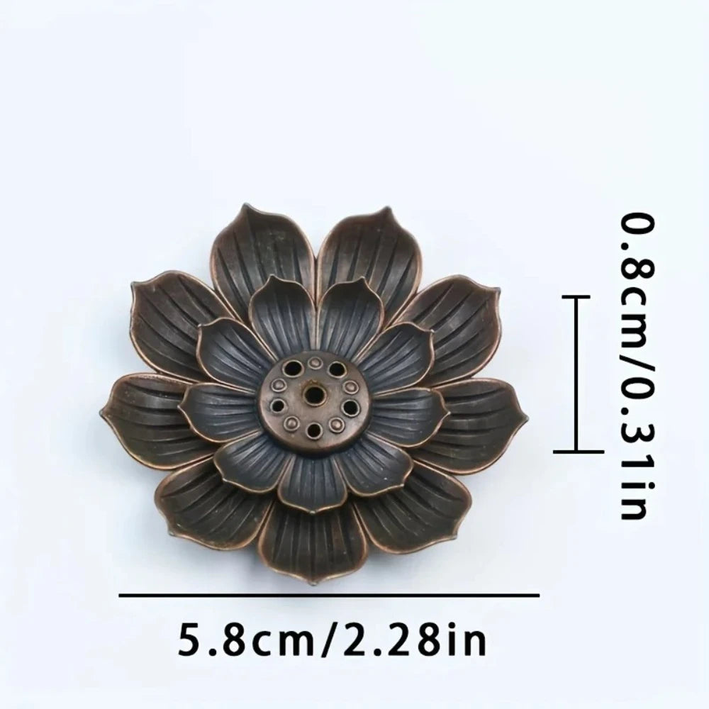 Alloy Incense Burner Lotus Multi-hole Wire Stick Holder Household Antique Incense Plate for Buddha Incense Holder Home Decor