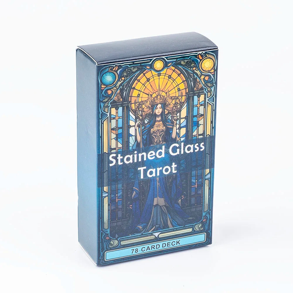 Stained Glass Tarot A 78-Card Deck Leisure Entertainment Game Card Family Gathering Divination Board Playing Games 10.3*6Cm