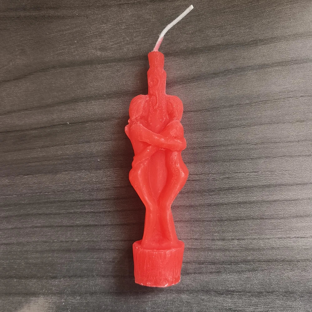1PCS Buddha Ritual Candle Esoteric Candles Couple Lover Wish Pray Candles Red Color Male Female for Religious