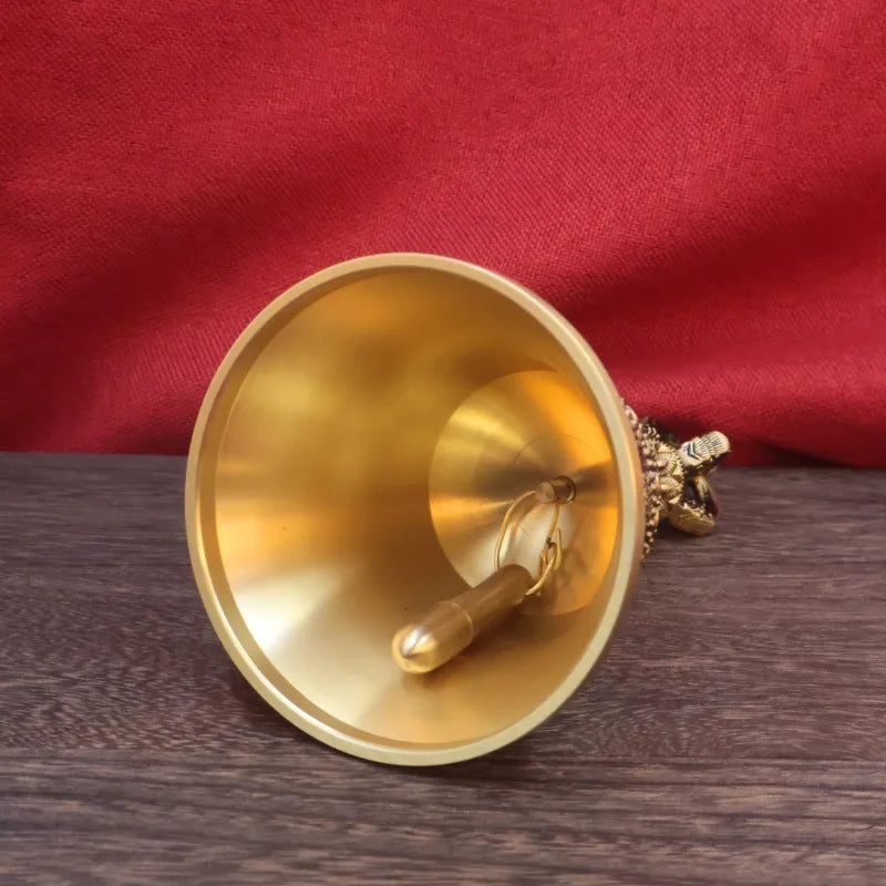 Tibetan Vajra Bell Brass Three Strand Chime Bell Zen Temples Buddhist Handheld Wind Chimes Portable Meditation Decoration Bells