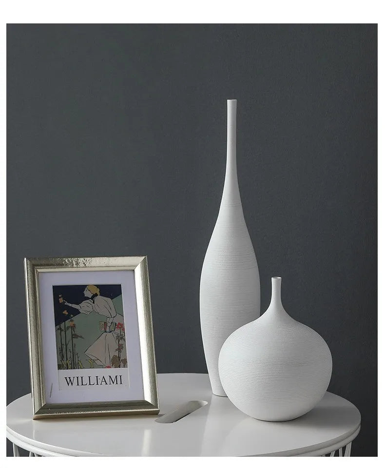 Handmade Ceramic Art Vase Pot Cabinet Table Decor Home Ornament Simple Modern Luxury Nordic Living Dining Bed Room Hall Black