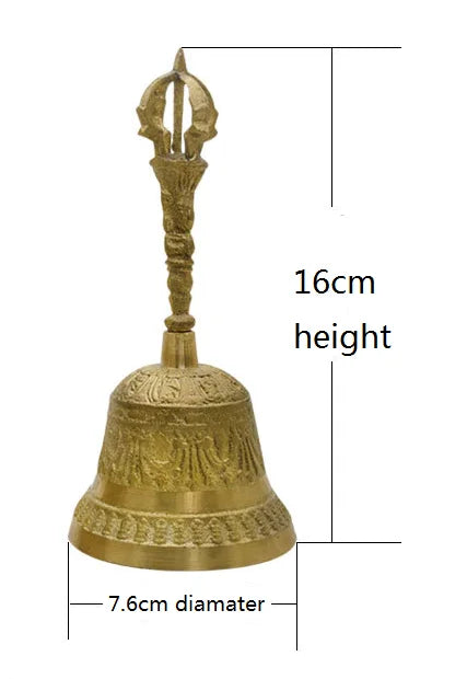 brass ritual bells Tibetan buddhist bells for Divination Wicca FengShui Loud Call Meditation Hand Bell  Prayer Alarm copper