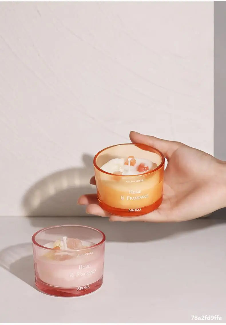 Handcrafted Crystal Scented Candles,  Light-scented Transparent Glass Cup Jar Candles, Festival And Birthday Gifts As Souvenirs