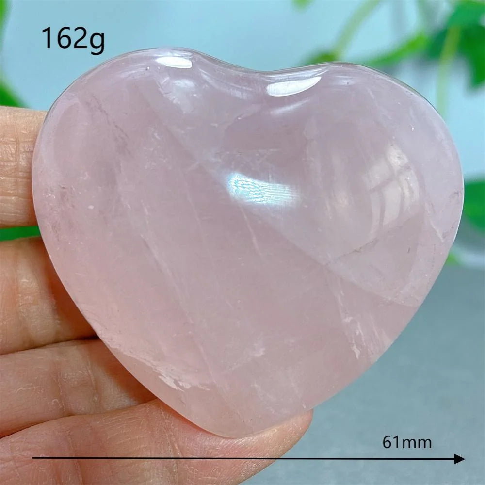 Rose Quartz Heart Crystal Natural Stone Quartz Stone Minerals Home Decoration Reiki Craft Gifts Energy Healing Luck Love