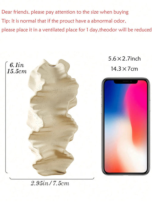 1Pc Handmade Resin Coral Vase Origami Geometric Texture Art Decor for Living Room & Study