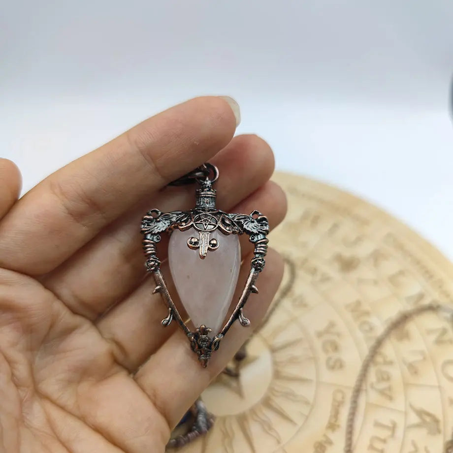 Big Natural Stone Pendant Crystal Pendulums Divination Black Obsidian Amethysts Lapis Pink Quartz  Reiki Spiritual Pendulo X210