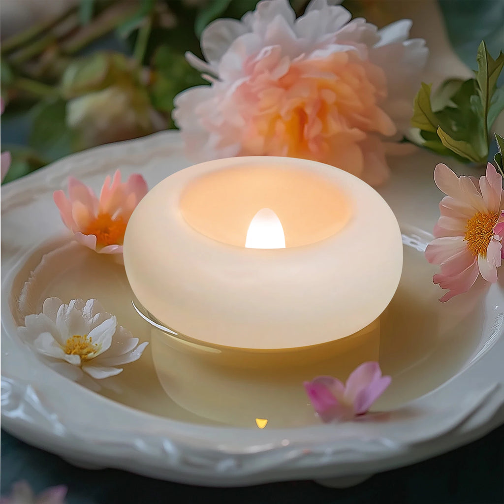 Waterproof Flameless Floating Tealights 120+Hour Warm White Battery Flickering LED Tea Lights Candles Wedding Party Pool & SPA