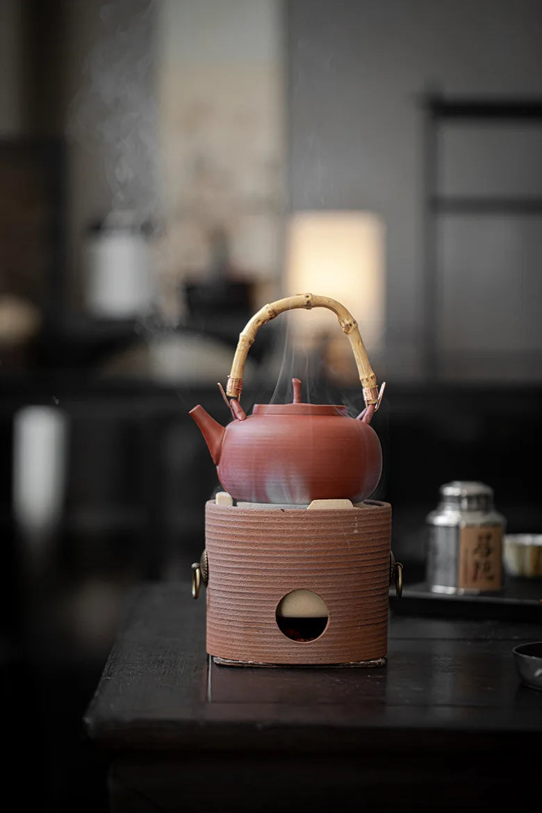 570ml Handmade Stoneware Tea Making Set Japanese Tea Stove Teapot Heating Base Household Teapot Warmer Kettle Stand Tea Ceremony