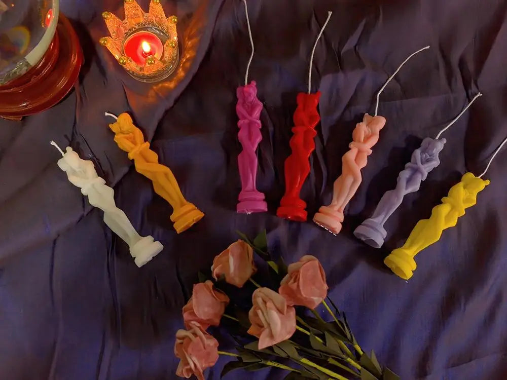 1PCS Buddha Ritual Candle Esoteric Candles Couple Lover Wish Pray Candles Red Color Male Female for Religious