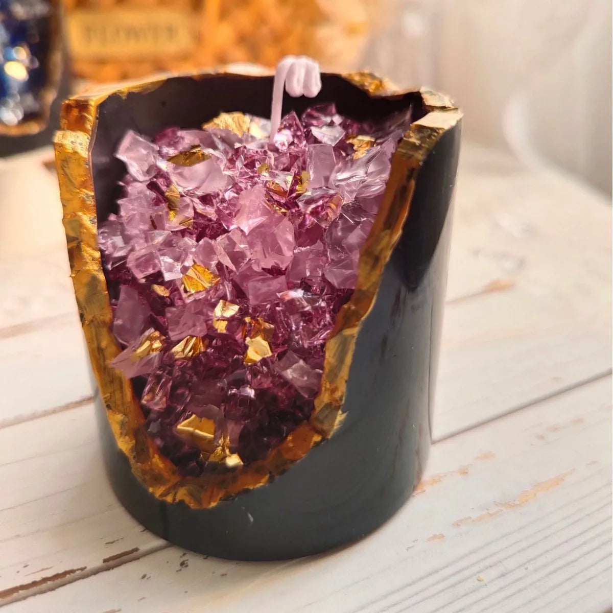 Crystal Ore Aroma Candle Jelly Wax Living Room Table Tabletop Decoration Birthday Gift Creative Companion Gift Home Decoration