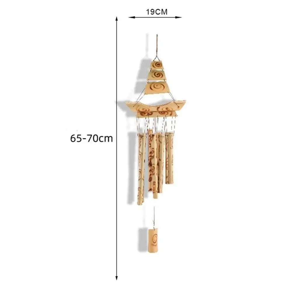 Bamboo Bamboo Wind Chimes New Handmade Pendant Bell Wind Chime Retro Crafts Gift Wall Hanging Windchimes Indoor Outdoor