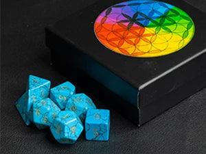 TUMBEELLUWA 7Pcs/Set Natural Crystal Stone Polyhedral DND Dice Set For RPG MTG Table Games Home Decoration