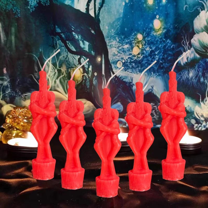 1PCS Buddha Ritual Candle Esoteric Candles Couple Lover Wish Pray Candles Red Color Male Female for Religious