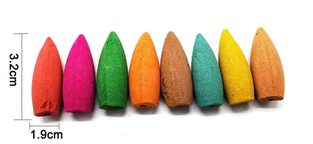 1Box About 55Pcs Bigger Backflow Incense Cones With Plastic Box