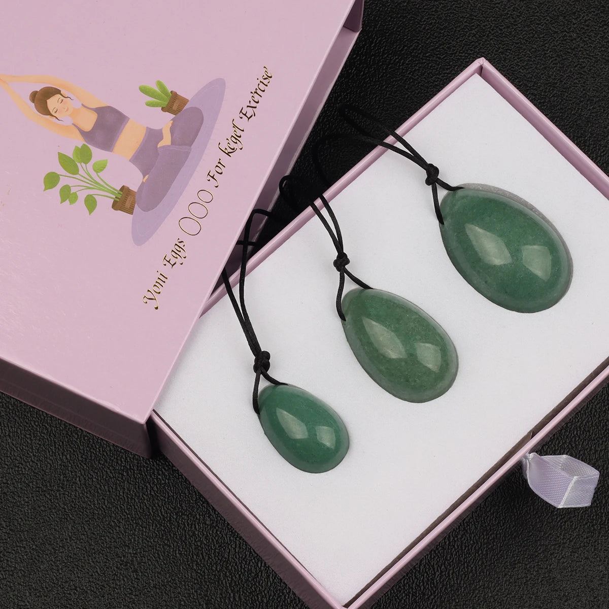Wholesale Drill Jade Egg Set Quartz Massage Wand Crystal Stone Yoni Ball Pelvic Kegel Exercise Tool Tightening Vaginal Muscle