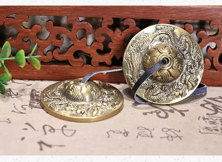Tibetan Tingsha Cymbals Sanskrit Brass Chime Bells Meditation Gong for Spiritual Healing Mindfulness Yoga Buddhist