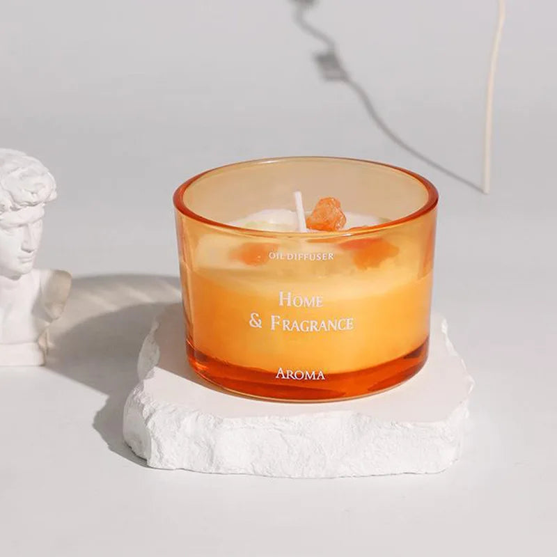 Handcrafted Crystal Scented Candles,  Light-scented Transparent Glass Cup Jar Candles, Festival And Birthday Gifts As Souvenirs