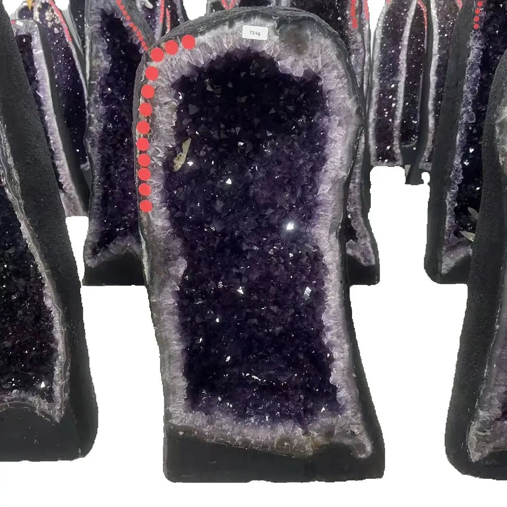 Natural amethyst dinosaur egg quartz crystal cave specimen treatment spiritual energy witchcraft wealth home decoration