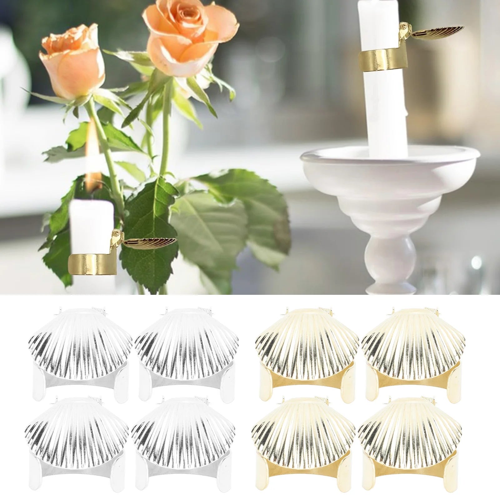 4Pcs Candle Snuffer Candle Extinguisher Metal Shell Pattern Automatic Candle Stopper for Candle Extinguishing
