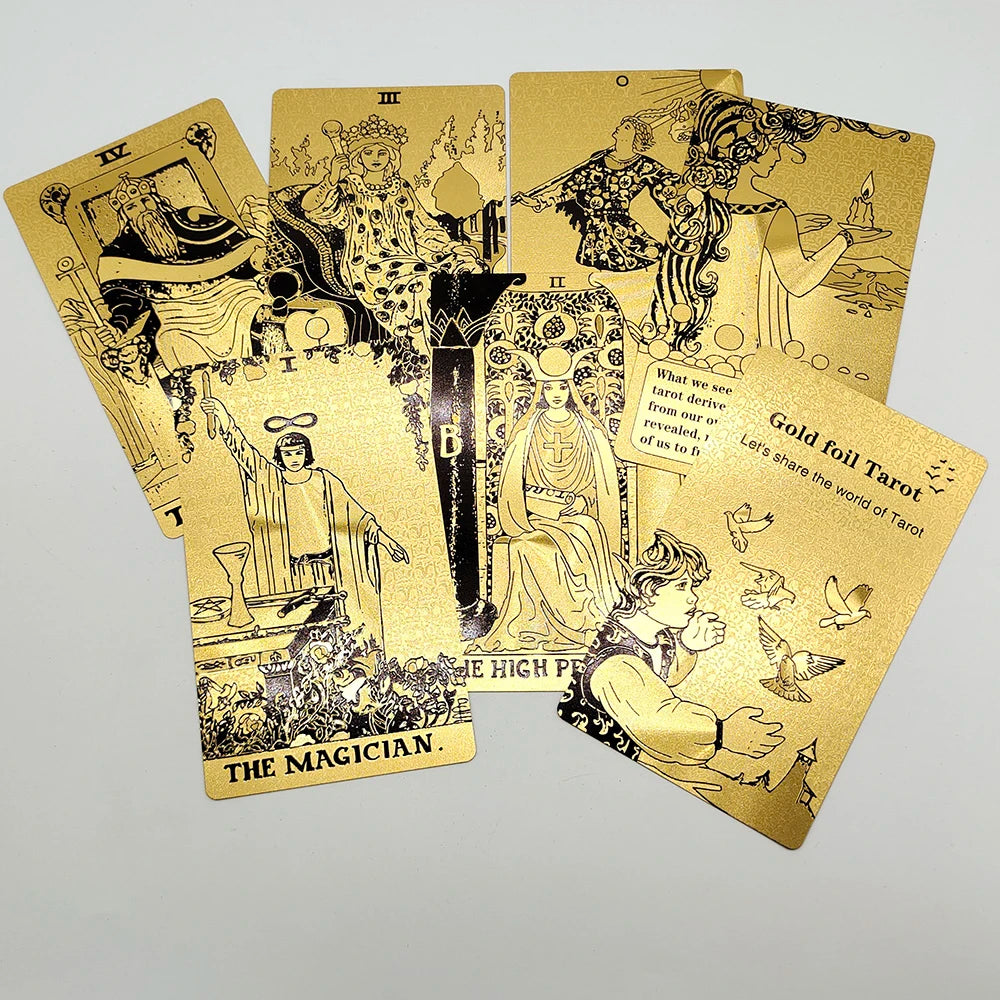 New Plastic Rider Waite Tarot Hot Stamping Gold Foil Tarot Exquisite Board Game Divination Cards For Collection